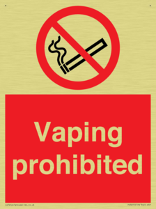 Vaping prohibited